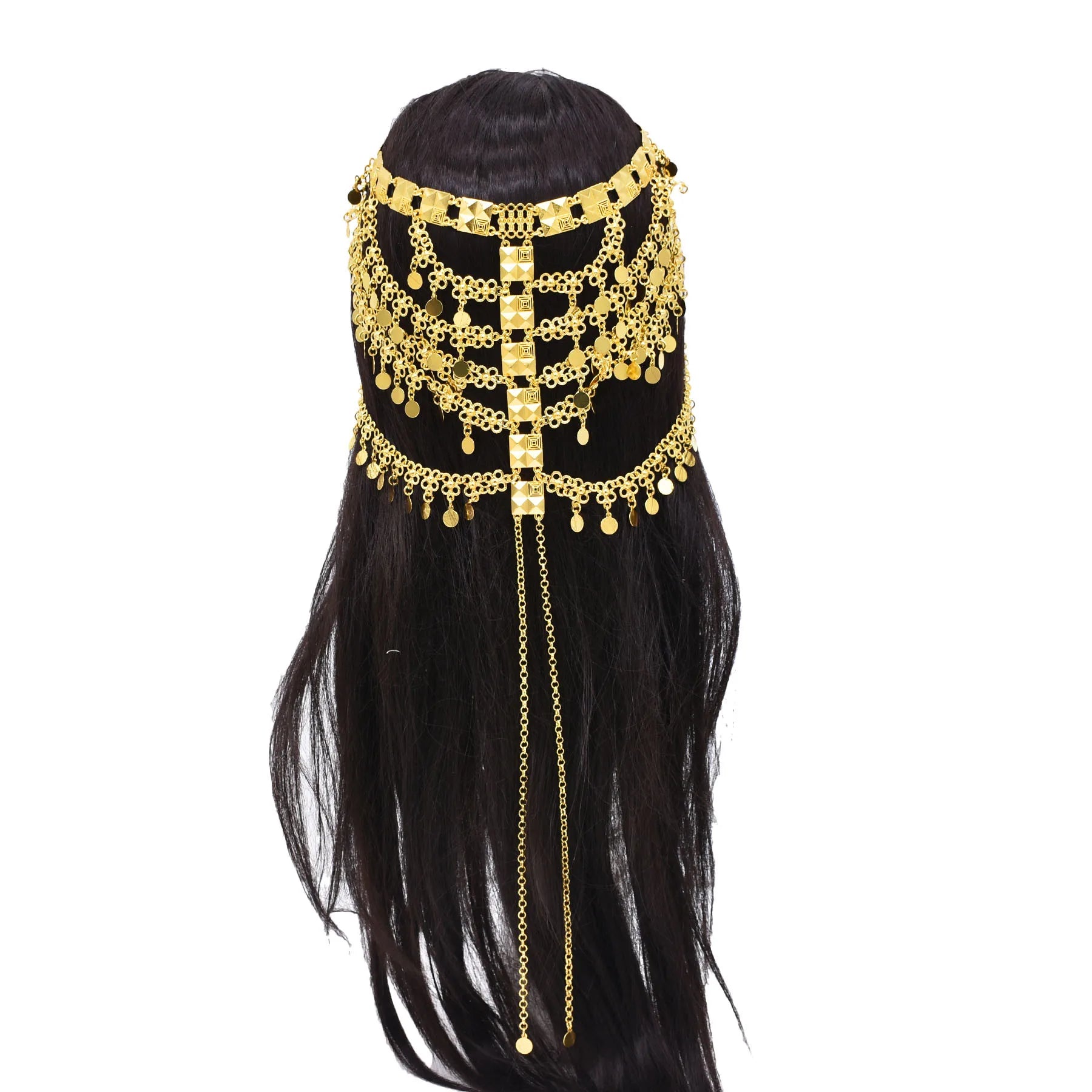 Women Hair Jewelry Golden Long Tassel India Ethnic Party Dance Statement Hairwear Afghan Charms Heabdand Feminina