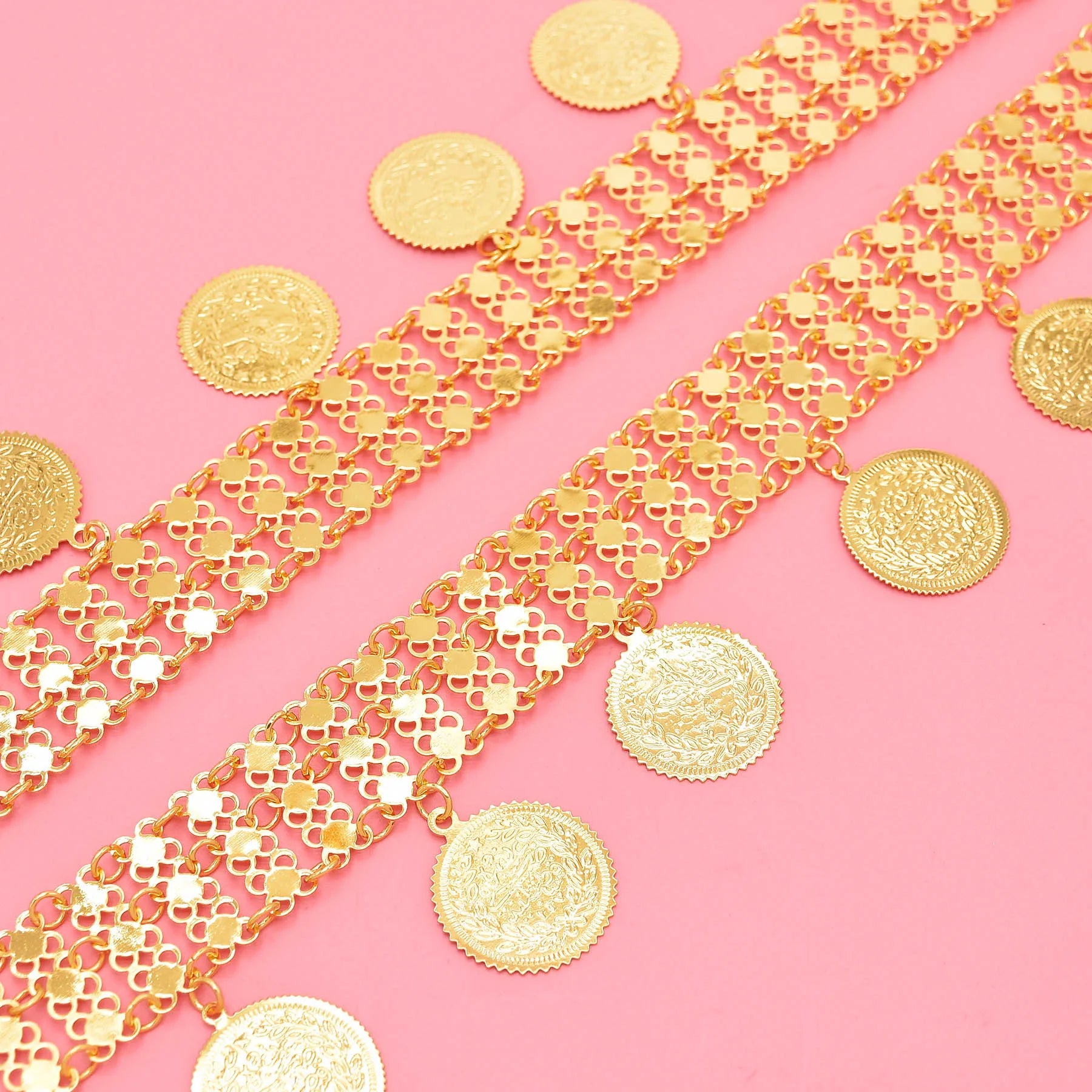 Indian Women Body Accessory Golden Coin Tassel Statement Body Jewelry Belly Chains Ornament Afghanistan Dresses Men Afghan Style