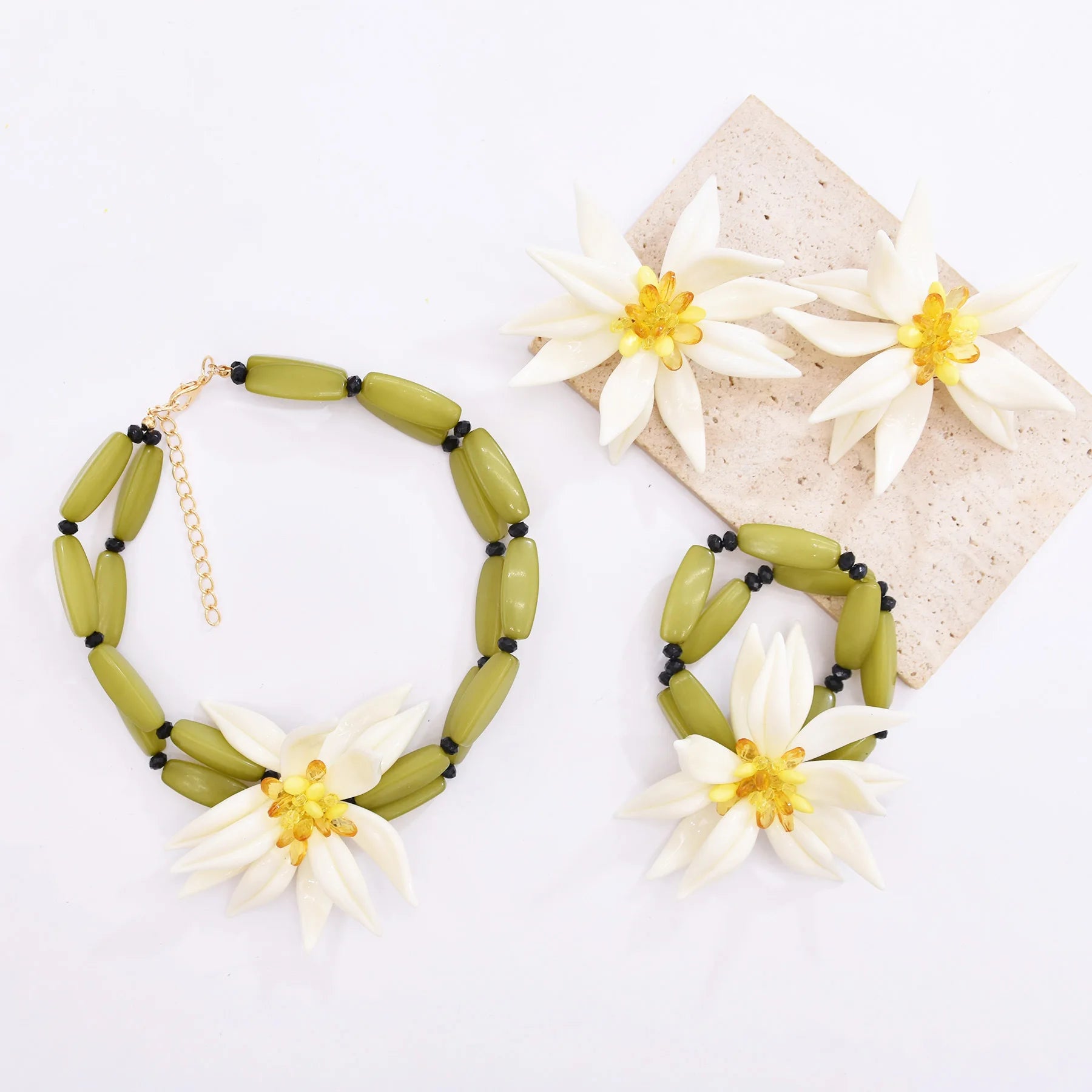 New Bamboo Flower Jewelry Set
