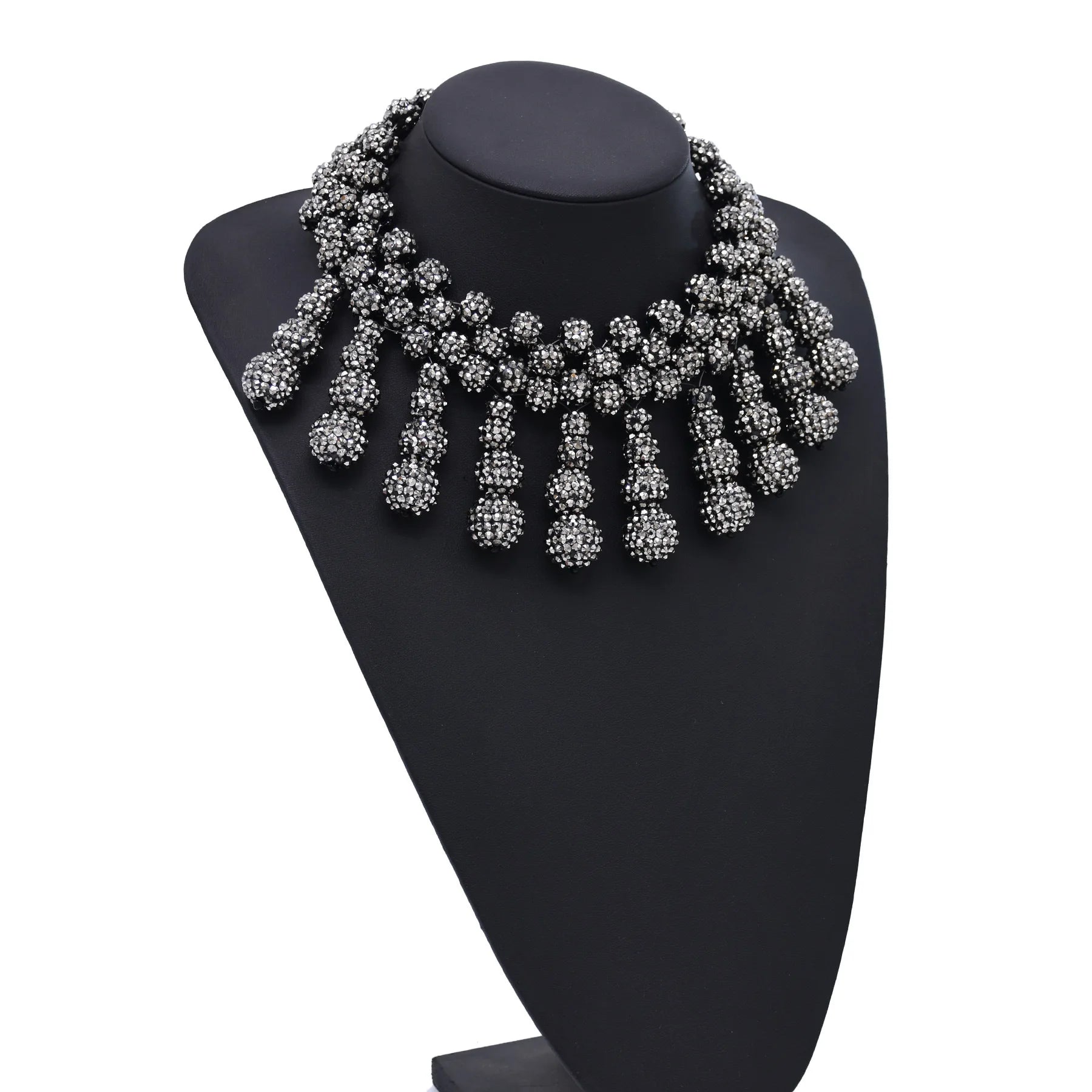 Fashion Gun black Rhinestone Ball Choker Necklace Women Statement Necklace